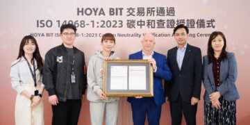HOYA BIT 成為全球首家 BSI  ISO 14068-1 認證碳中和加密貨幣交易所